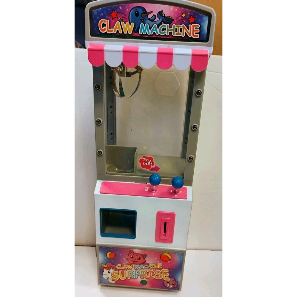 Mini Claw Machine Surprise Tabletop Arcade Game Toy Tested Pink Blue Joysticks